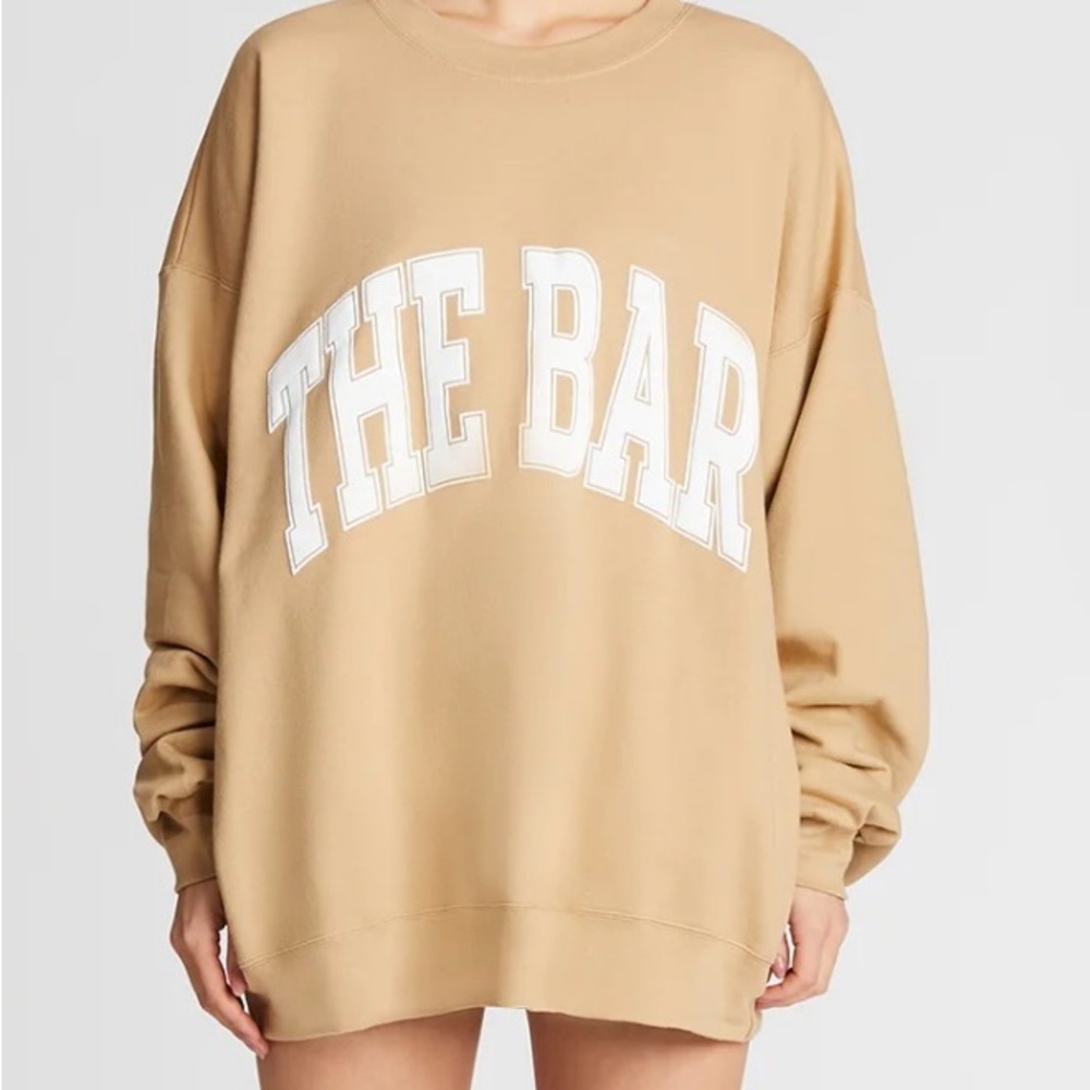 The Bar Tan Crew Neck Sweater NWT